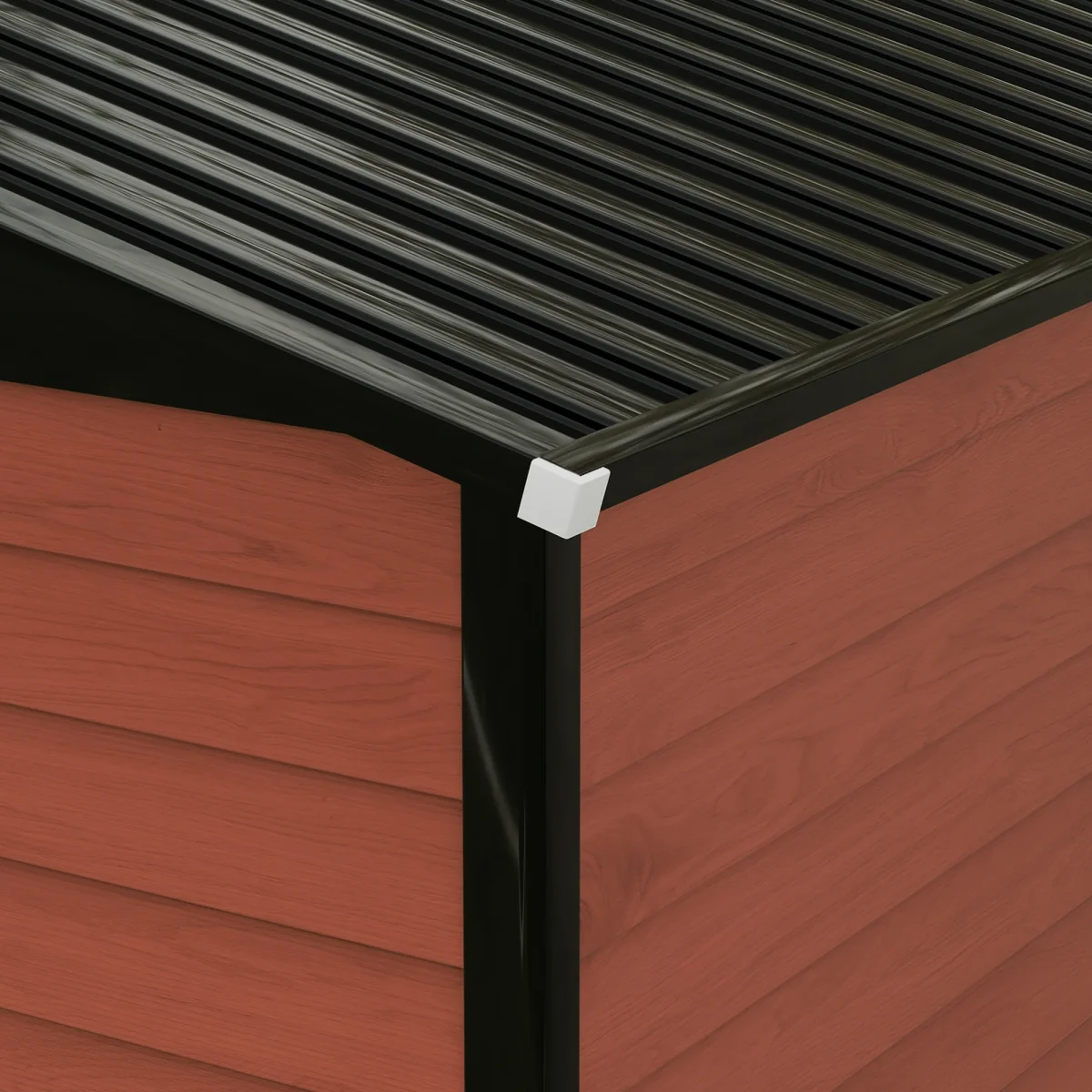 Abrigo de Jardim Exterior 4,4 m² 240x206x198 cm Abrigo de Jardim com Porta de Correr e Fechadura Armário para Jardim Pátio Teca - Image 8