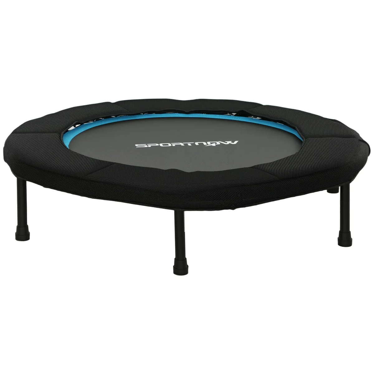 Trampolim Fitness Ø102 cm Trampolim Fitness Dobrável com Estrutura de Aço Antiderrapante Carga 100 kg para Treino de Pernas Corpo em Casa Escritório Ginásio Azul - Image 3