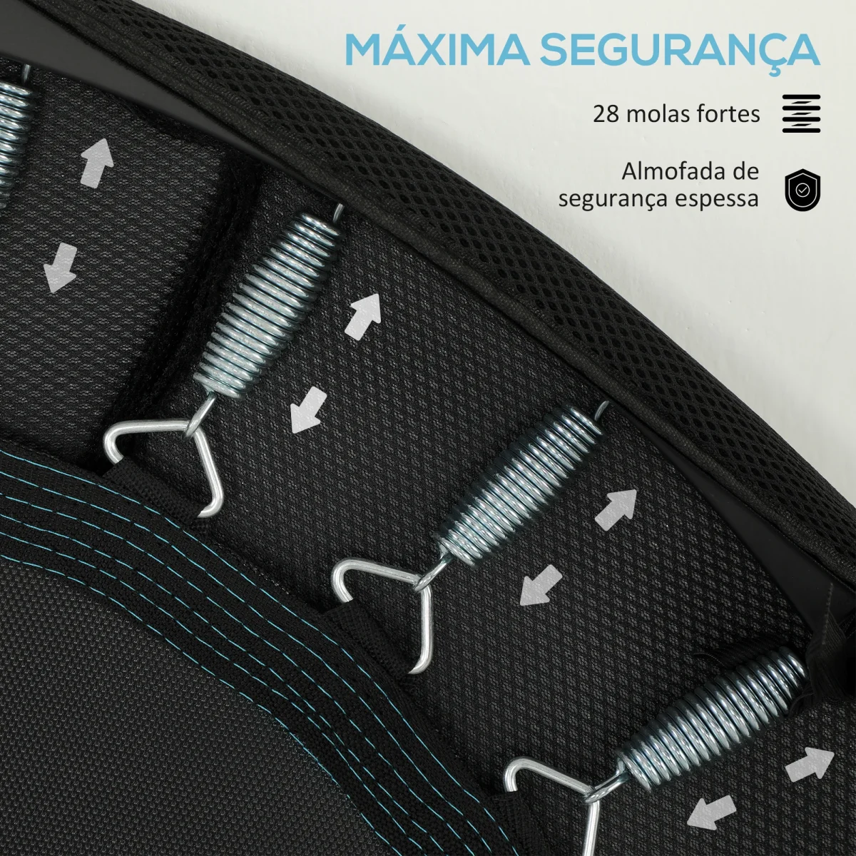 Trampolim Fitness Ø102 cm Trampolim Fitness Dobrável com Estrutura de Aço Antiderrapante Carga 100 kg para Treino de Pernas Corpo em Casa Escritório Ginásio Azul - Image 6