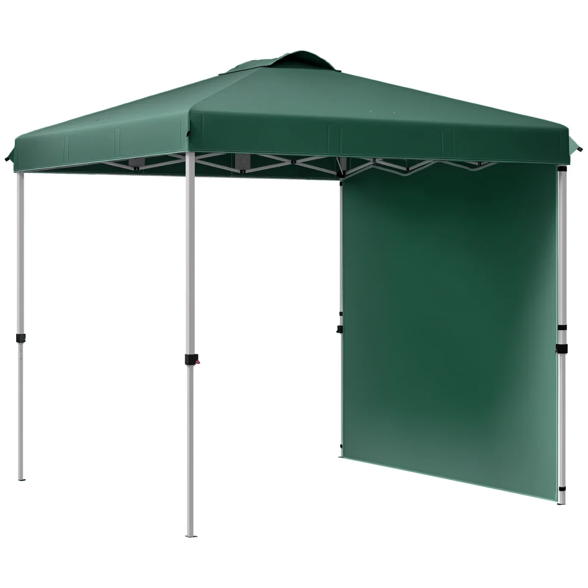 Tenda Dobrável 2,5x2,5 m Altura Ajustável Tenda de Jardim com 1 Parede Lateral Teto com Ventilação e Bolsa de Transporte para Acampamento Festas Verde - Image 3