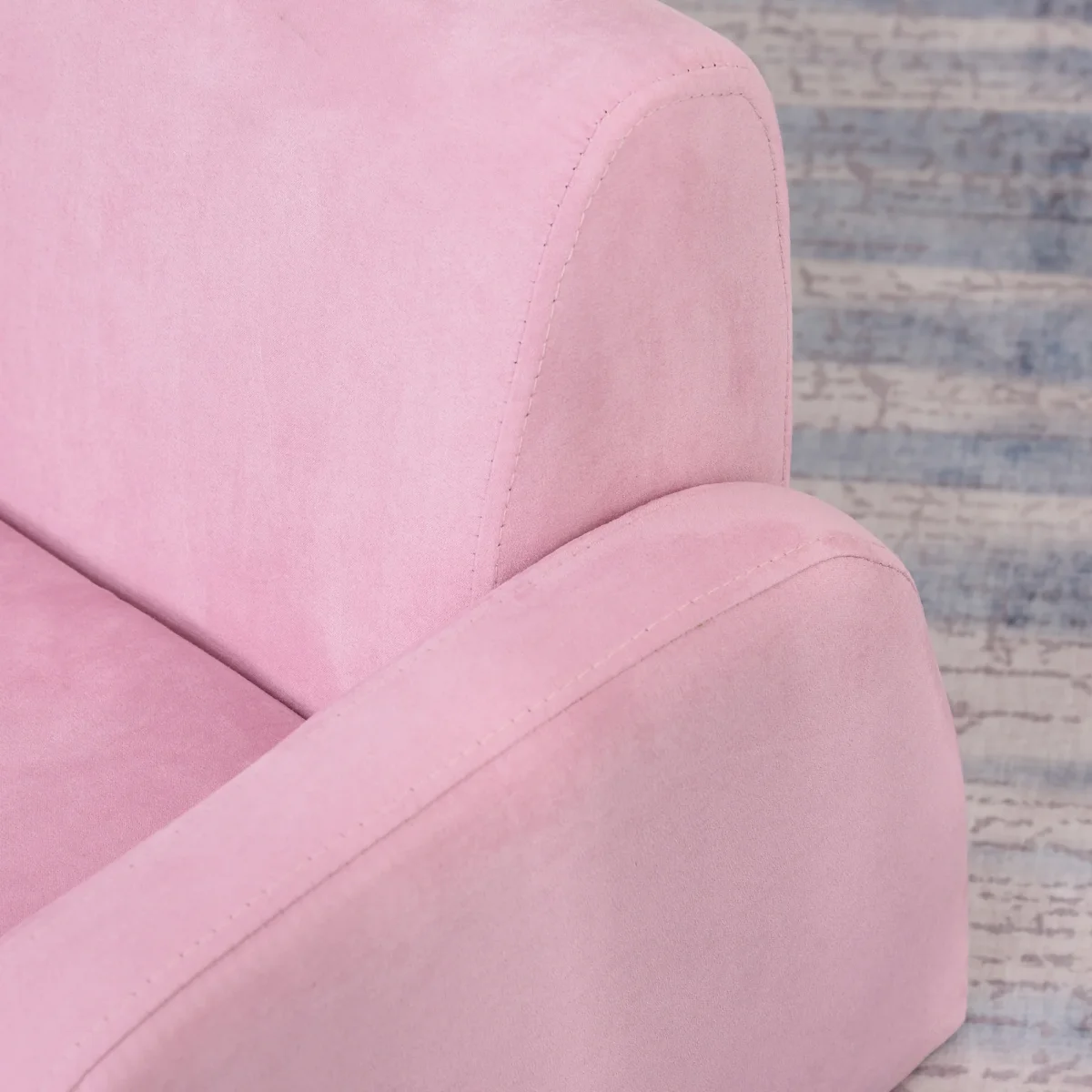 Poltrona 2 em 1 dobrável com assento acolchoado para crianças acima de 12 meses Rosa - Image 8