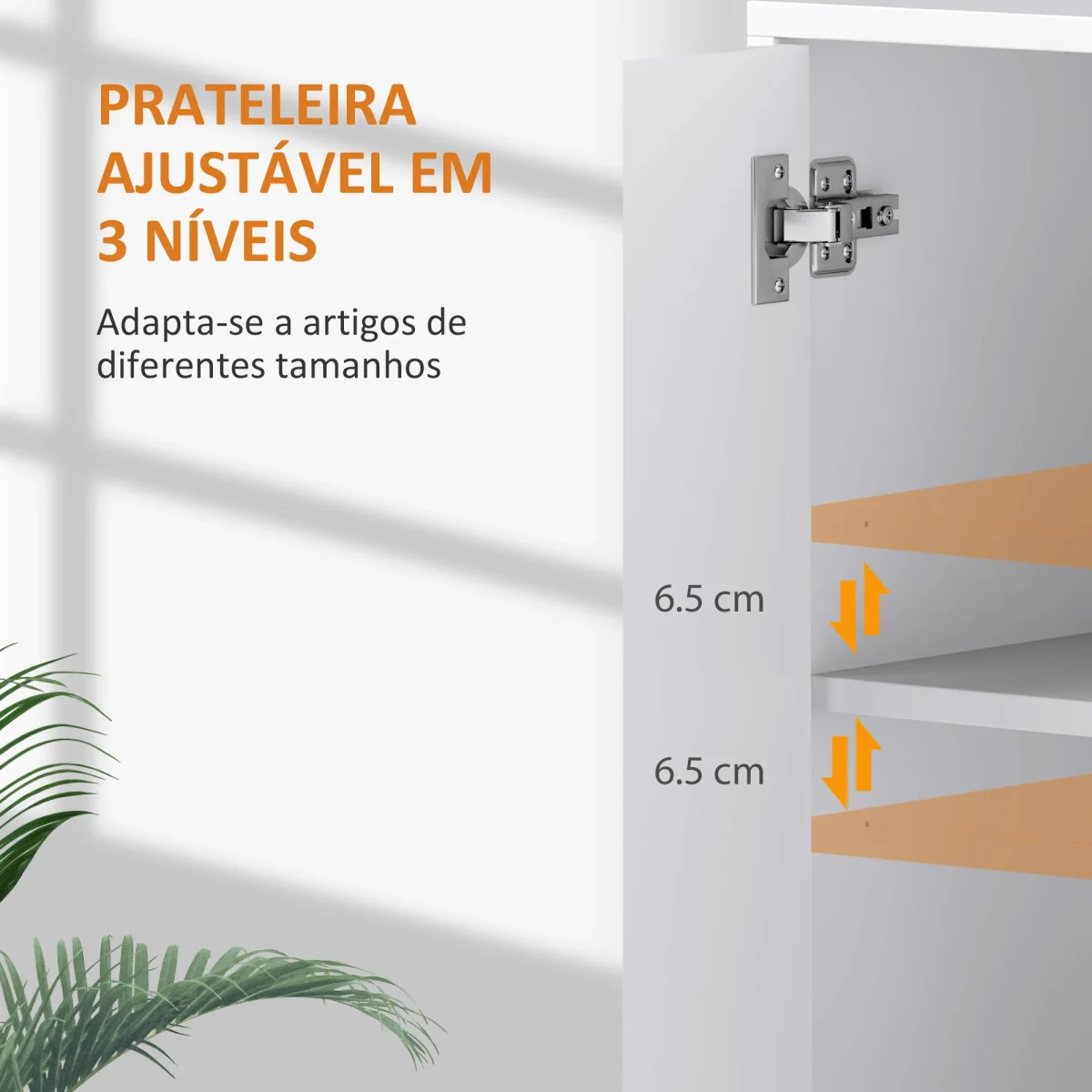 Aparador de 3 Portas Estriadas Aparador de Sala de Estar com Prateleira Ajustável Móvel para TV para Quarto Sala de Estar 107x35x80 cm Branco - Image 6