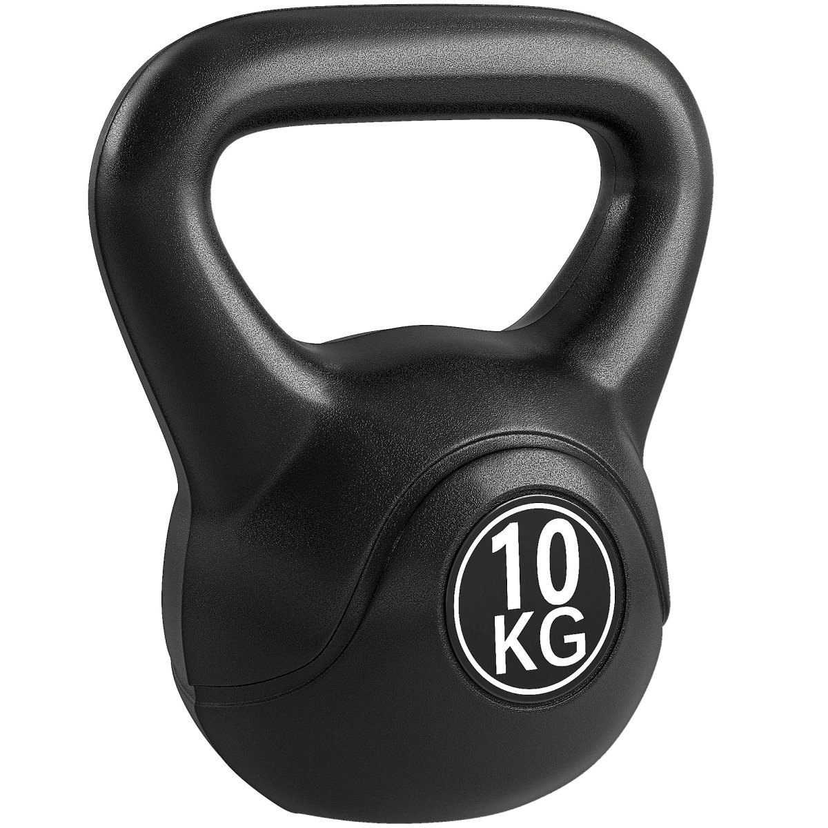 Peso Russo de 10 kg Kettlebell Preenchido de Areia com Punho Largo e Antiderrapante para Trenos em Casa e Ginásio 25x19x28 cm Preto - Image 3