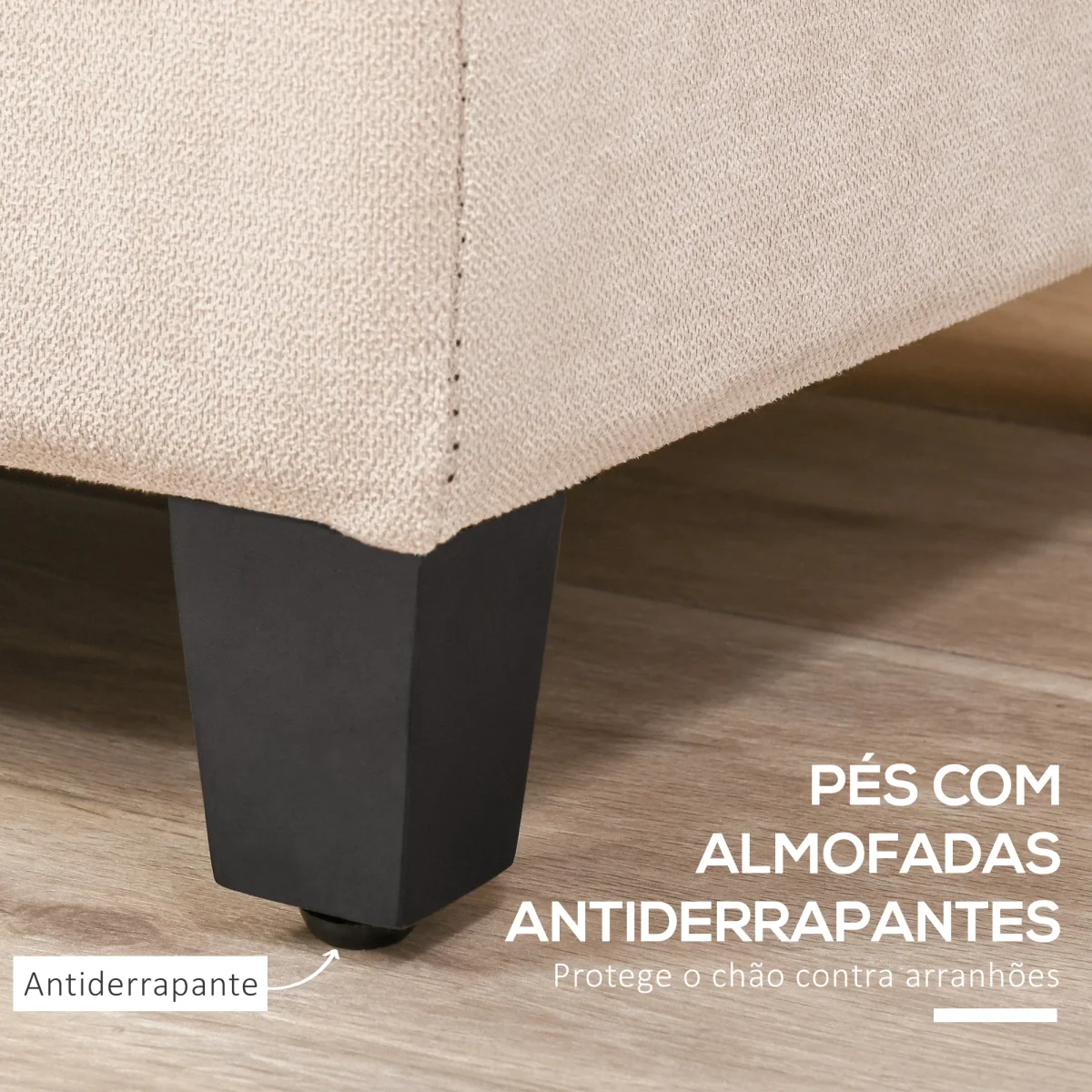Banco de Armazenamento Acolchoado Banco Estofado em Linho Tampa com Abertura para Sala de Estar Entrada Dormitório Carga Máxima 120 kg 125x49x41,5 cm Bege - Image 8