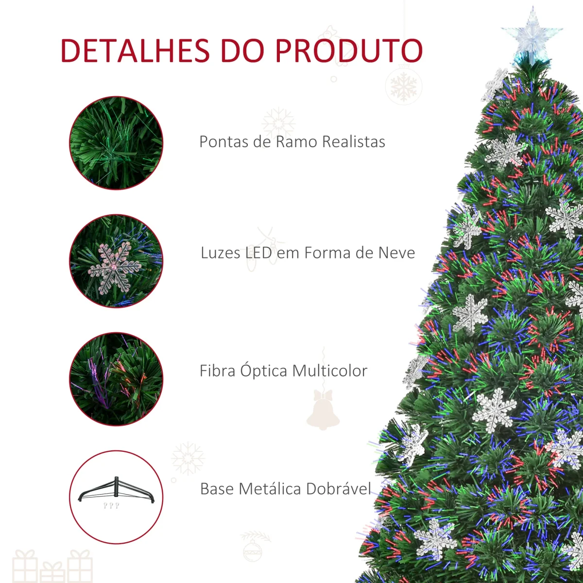 Árvore de Natal Verde F 60 x 150 cm + Luzes LED Árvore Artificial - Image 7