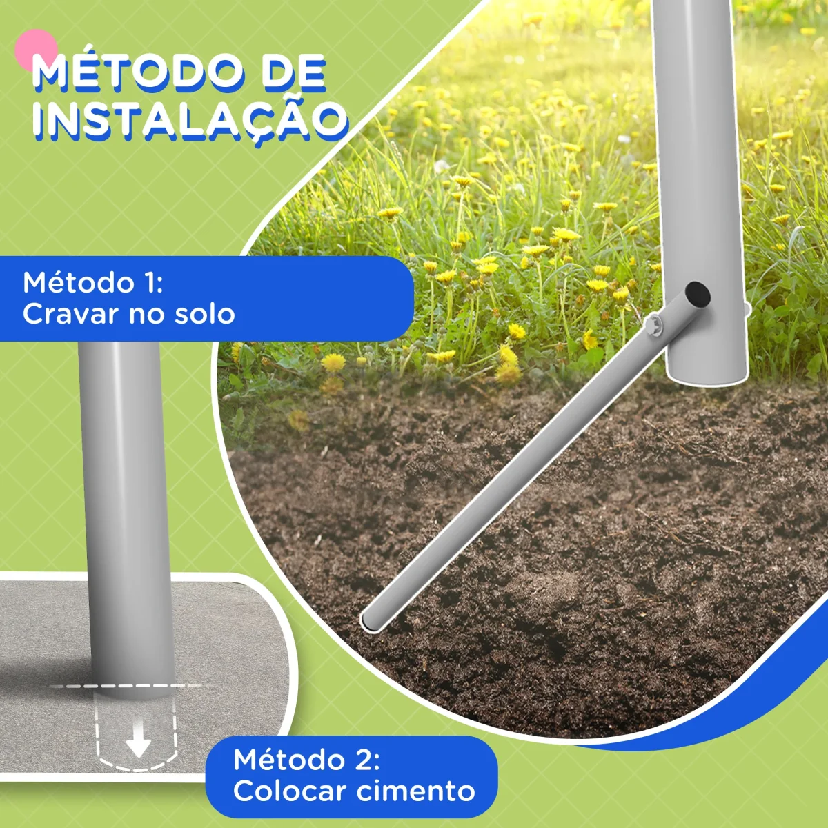 Baloiço para Crianças Baloiço Jardim com 1 Baloiço Simples 1 Planador e Anti-UV Baloiço Infantil Carga 135 kg 255x160x180 cm Cinza e Verde - Image 7