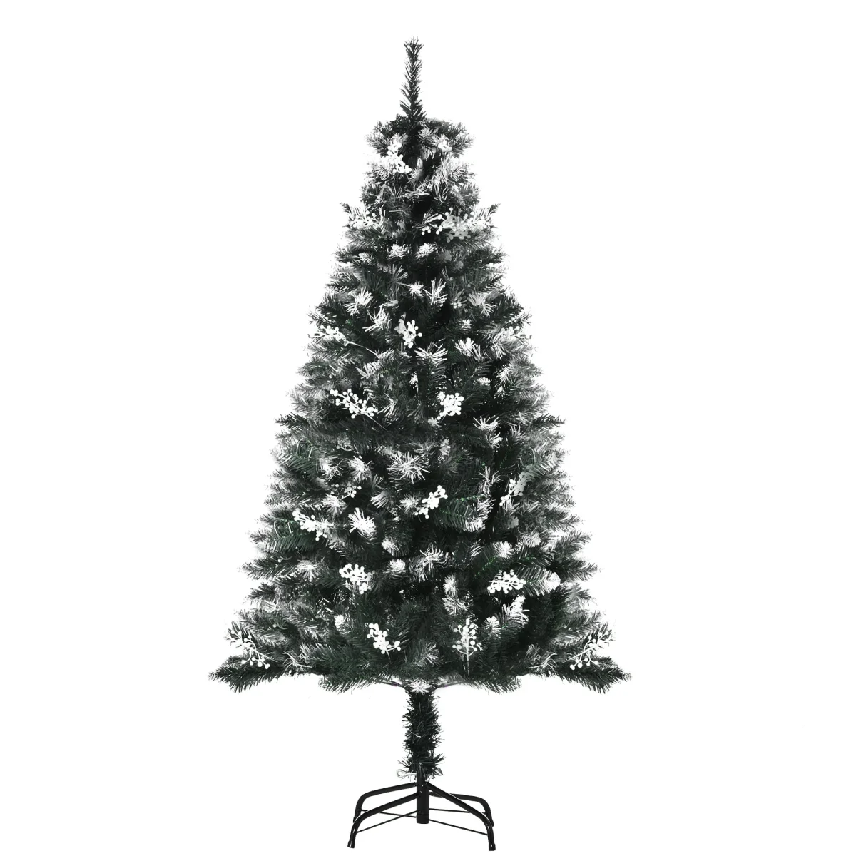Árvore de Natal 150 cm Árvore de Natal Automática com 378 Ramos 41 Decorações Suporte em Aço Base Dobrável e Removível para Sala Verde - Image 3