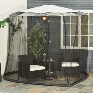 Pantalla Mosquitera con Cremallera– Color negro – Malla, Oxford,PVC –F300 x 230cm