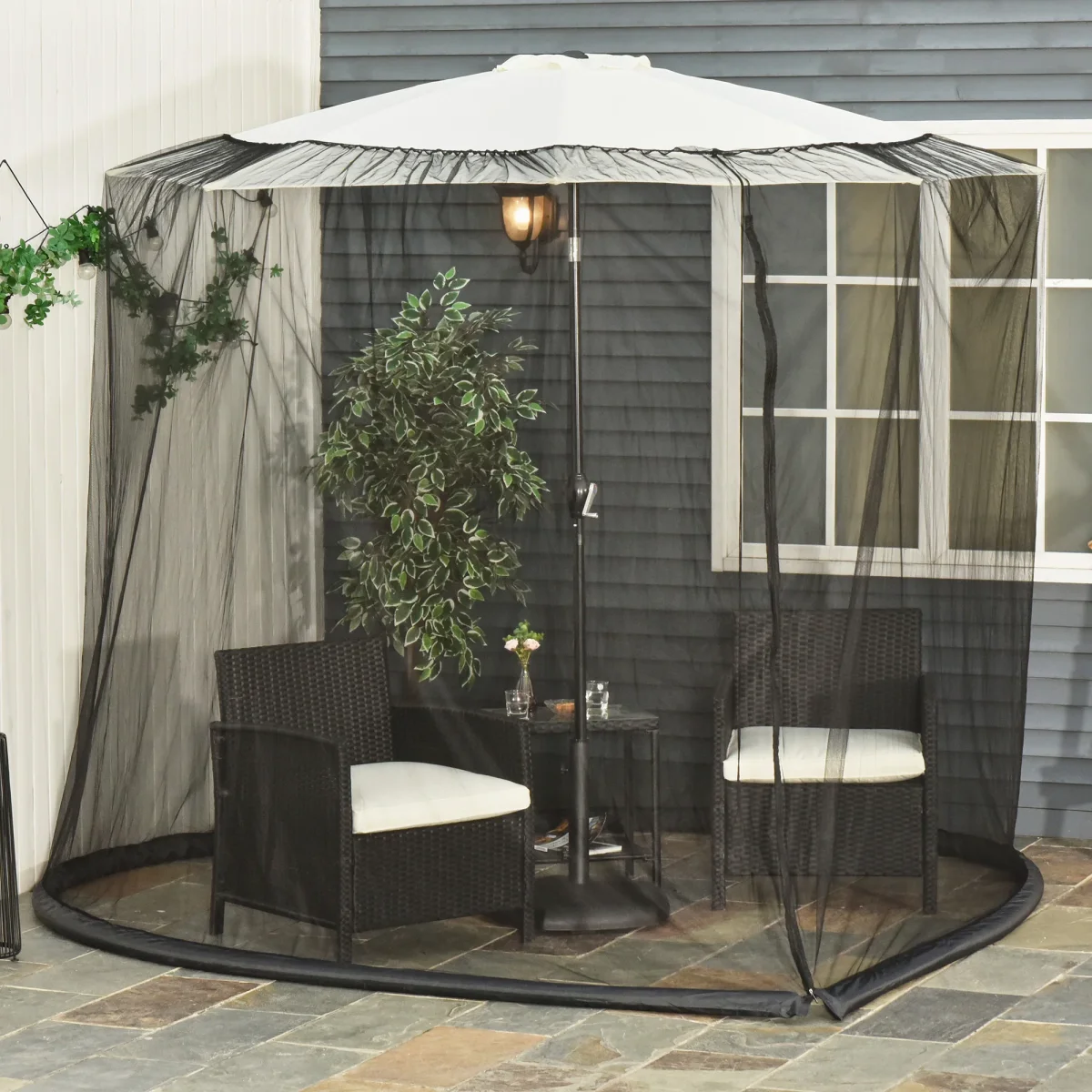 Pantalla Mosquitera con Cremallera– Color negro – Malla, Oxford,PVC –F300 x 230cm
