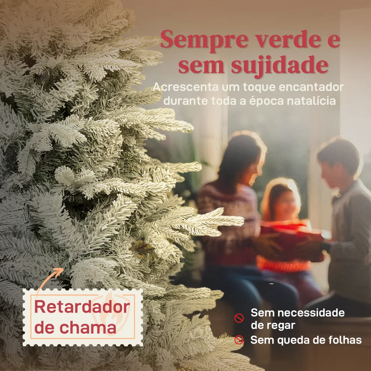 Árvore de Natal Artificial 180 cm Árvore de Natal Nevada Abeto Artificial com 1207 Ramos Base Dobrável e Fácil de Montar Decoração para Casa Escritório Festas Verde - Image 5