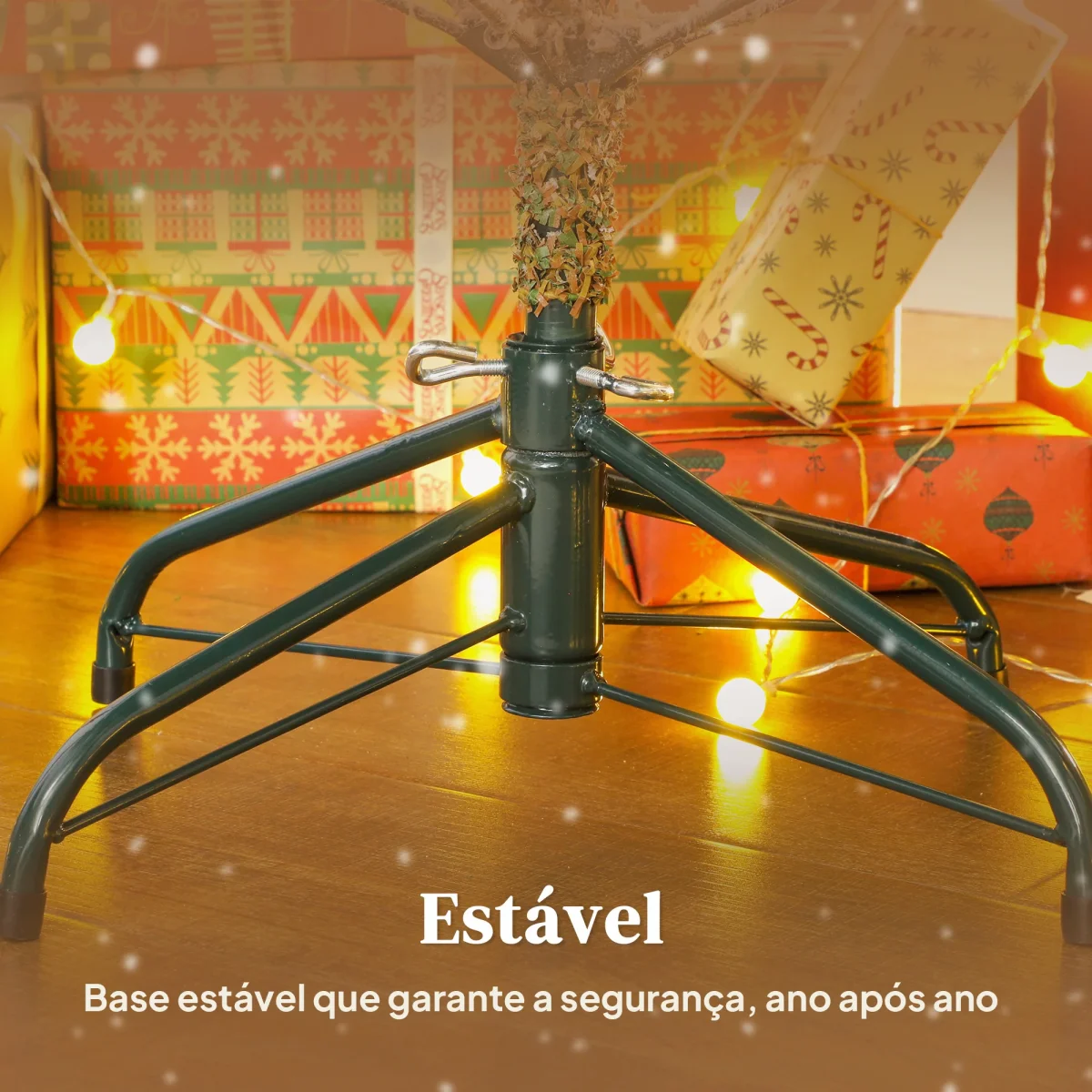Árvore de Natal Artificial 180 cm Árvore de Natal Nevada Abeto Artificial com 1207 Ramos Base Dobrável e Fácil de Montar Decoração para Casa Escritório Festas Verde - Image 9