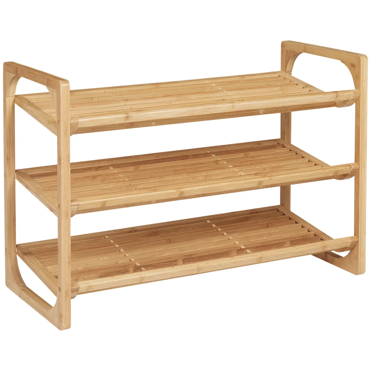 Sapateira de Bambu de 3 Níveis Sapateira para 9 Pares de Sapatos Organizador para Entrada Corredor Casa de Banho 76x33x51 cm Madeira - Image 3
