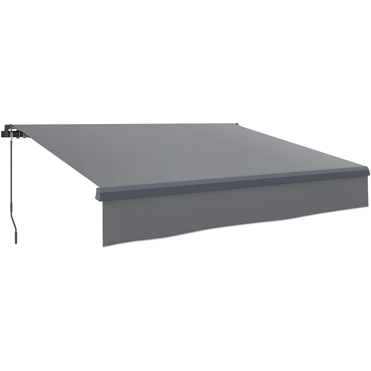 Toldo Retrátil Manual para Jardim Toldo Exterior Ajustável com Manivela Proteção UV Estrutura de Metal e Alumínio 295x200 cm Cinzento - Image 3