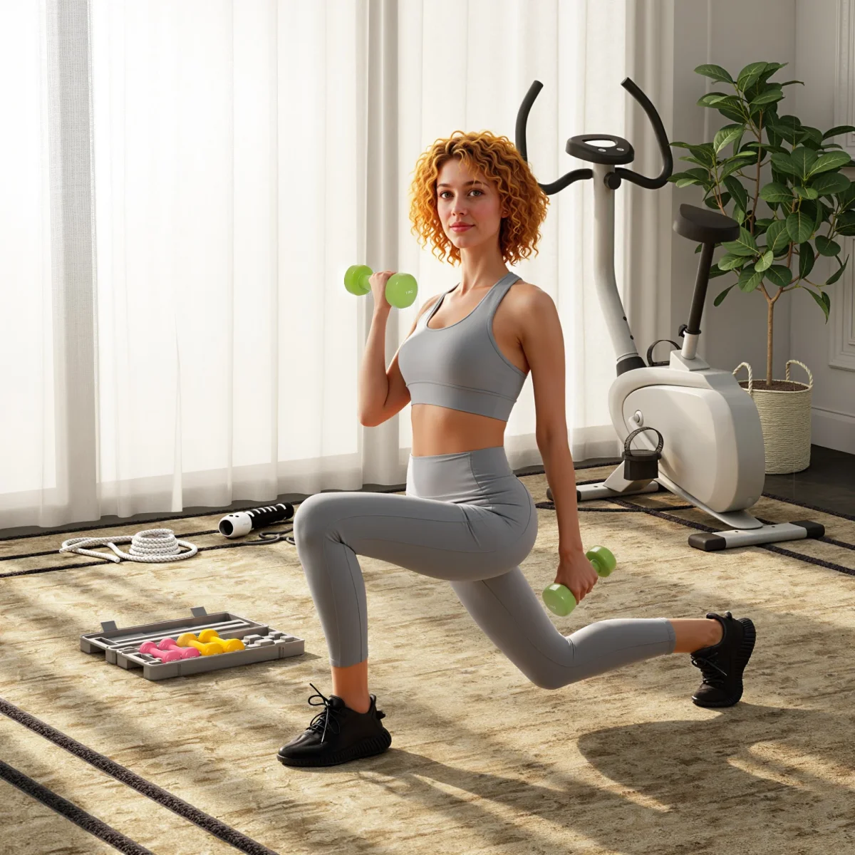 Conjunto de 6 Halteres Hexagonais 3 Pares de 1,5kg, 1kh e 0,5kg Conjunto de Halteres com Maleta de Transporte para Exercícios em Casa Academia Multicor - Image 2