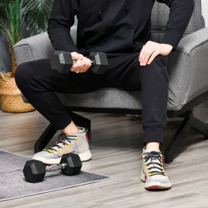 Conjunto de Halteres Hexagonais 2 x 5 kg Conjunto de Pesos com Barras de Conexão Kit de Treino de Fitness para Ginásio em Casa