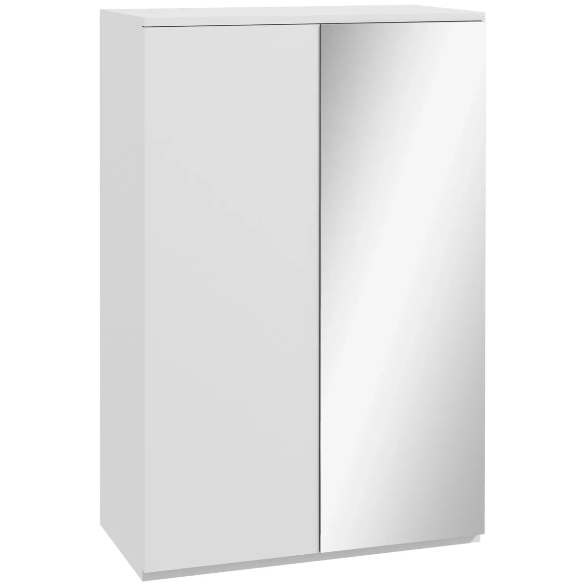 Sapateira com Espelho Móvel Sapateira para 18 Pares de Sapatos com Prateleiras Ajustáveis para Entrada 60x32x95 cm Branco - Image 3