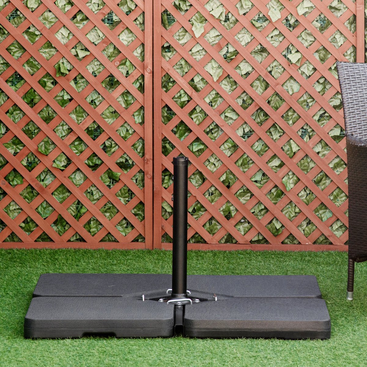 Conjunto de Pesos para Base de Chapéu de Sol de 4 Peças Base para Chapéu de Sol Quadrado Preenchível 60 kg de Água 70 kg de Areia ou 80 kg Mixto para Base Cruzada Preto