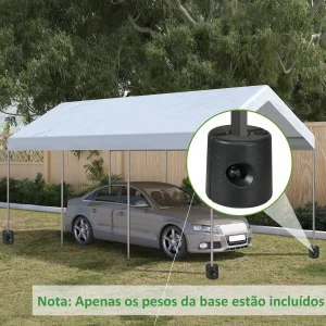 Conjunto de 4 Pesos para Tendas Dobráveis Suportes Enchivel com 9,5 kg de Água ou 12 kg de Areia com Maçanetas de Fixação Ø24x25,5 cm Preto