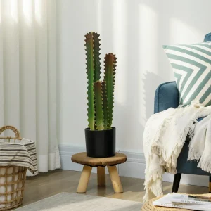 Cato Artificial 66 cm Planta Artificial Decorativa com Vaso e 3 Folhas para Decoração de Interiores Casa Escritório Sala Verde