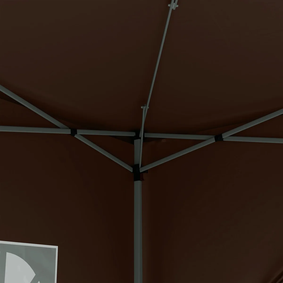 Tenda de Jardim com Paredes Laterais Amovíveis Janelas Porta com Fecho de Correr e Bolsa de Transporte 295x295x196-258 cm Café - Image 9