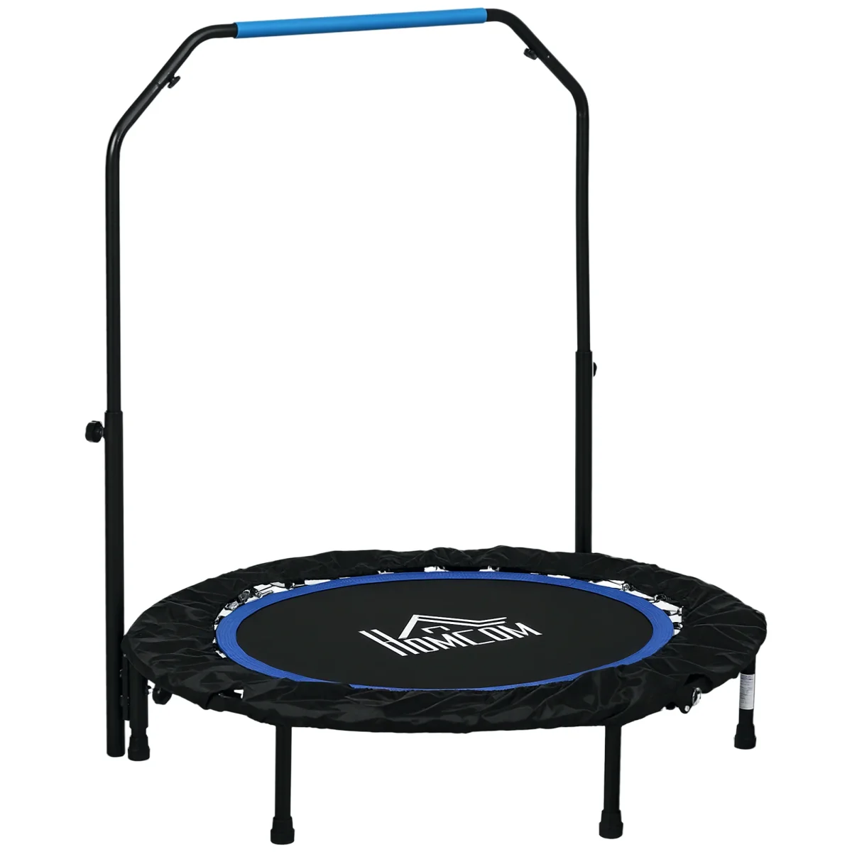 Trampolim Fitness Ø102 Trampolim Dobrável com Pega Ajustável em 4 Níveis Estrutura de Aço para Treino de Pernas Corpo em Casa Escritório Ginásio Azul - Image 3